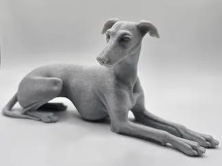 Laying Whippet Statue