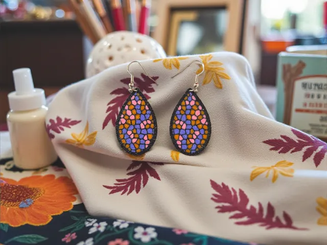 Colored glass drop earrings