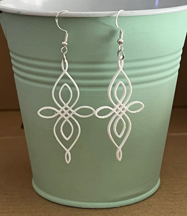 Long Celtic knot earrings