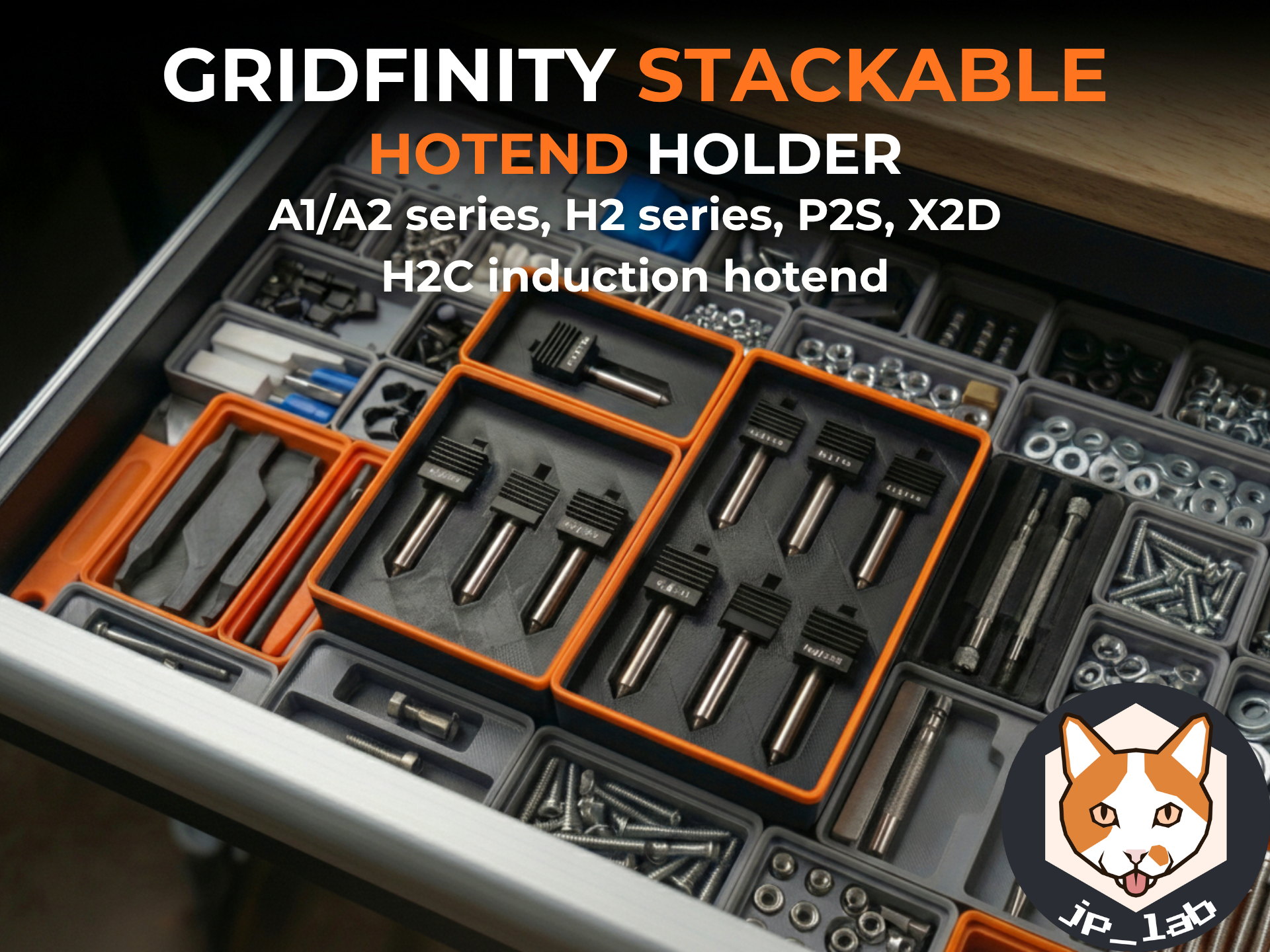 Gridfinity Bambu A1/A2L H2/H2C P2S X2D Nozzles