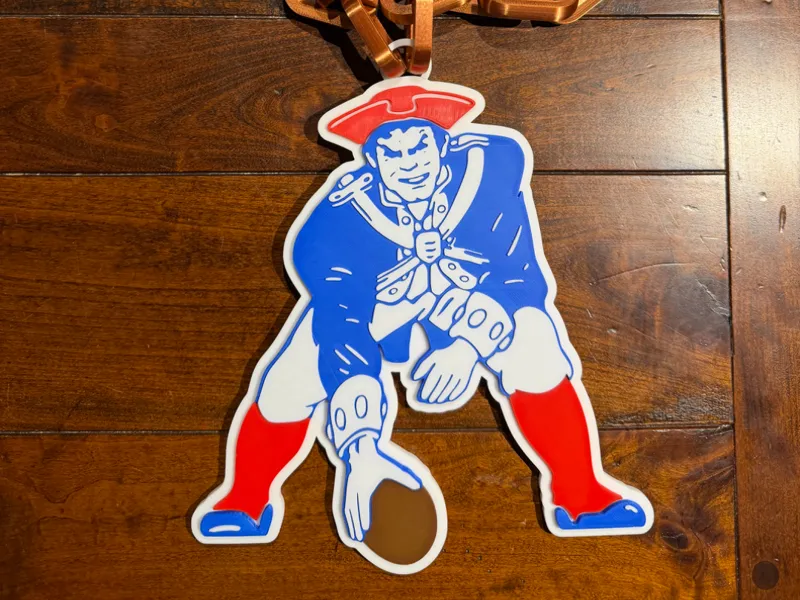 New England Patriots Oversized Necklace Retro Logo
