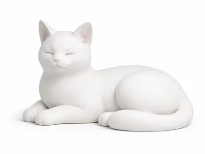 White sleepy cat