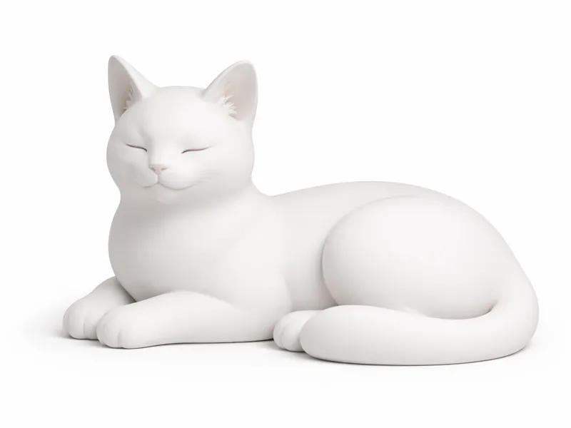 White sleepy cat