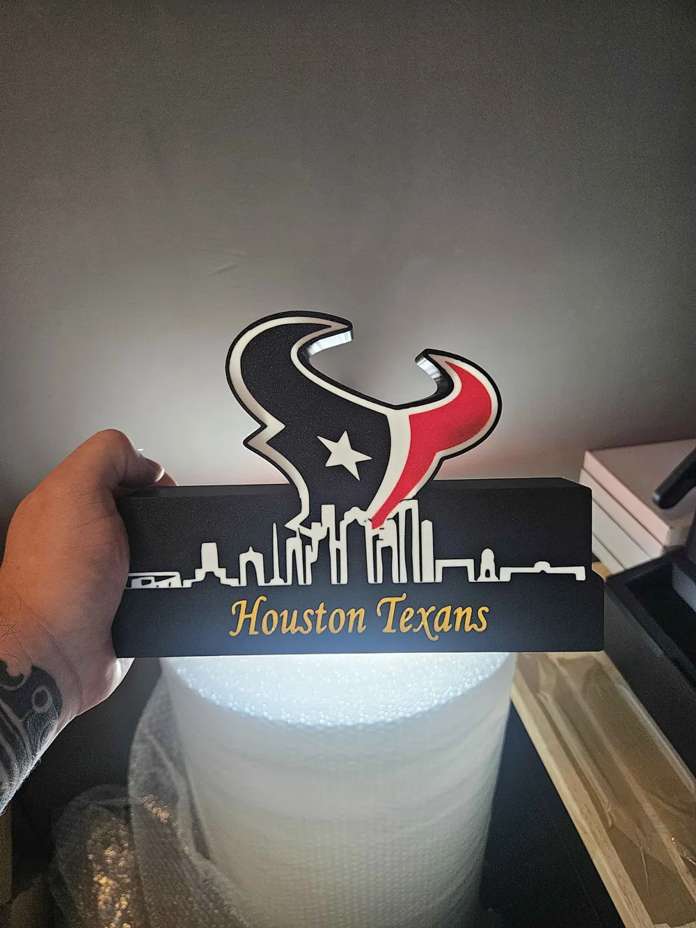 NFL Lightbox Houston Texans with skyline Display! - Free 3D Print Model ...