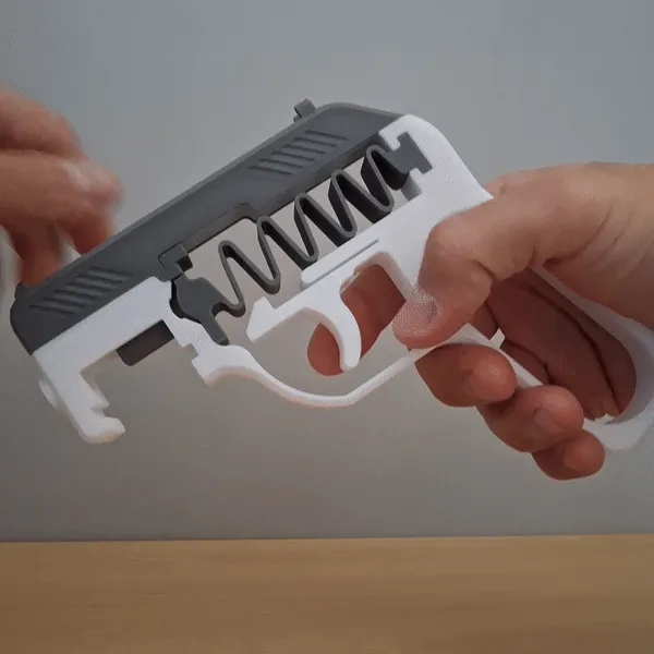 Spring Gun V3 - Shoots fake bullets with magazine view 3