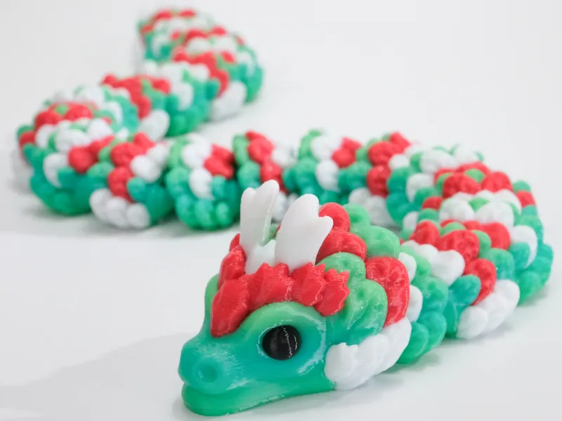 Christmas Bow Dragon Articulated