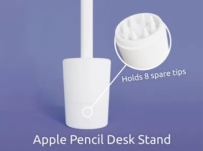 Apple Pencil Desk Stand w/ Tip Storage