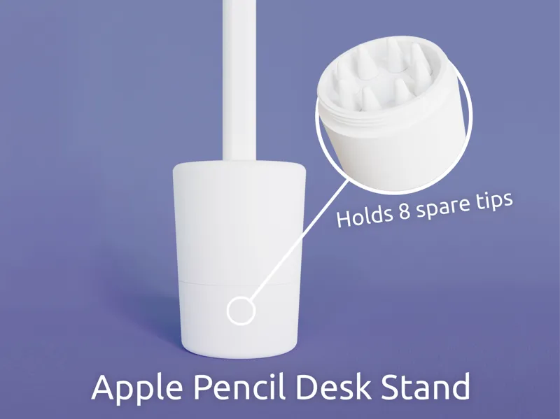Apple Pencil Desk Stand w/ Tip Storage