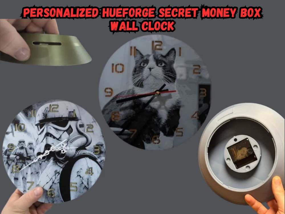 Secret money box clock for Hueforge pictures by baumgart05 MakerWorld ...