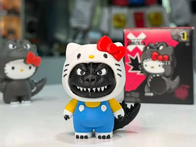 Modelo para impresión 3D: Godzilla in Hello Kitty Costume. Referencia del modelo original.