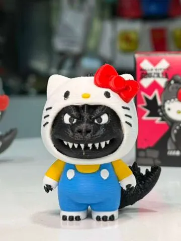 Modelo para impresión 3D: Godzilla in Hello Kitty Costume — vista de referencia 2