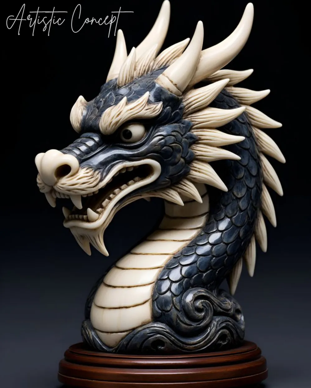 Dragon Bust V2 - Free 3D Print Model - MakerWorld