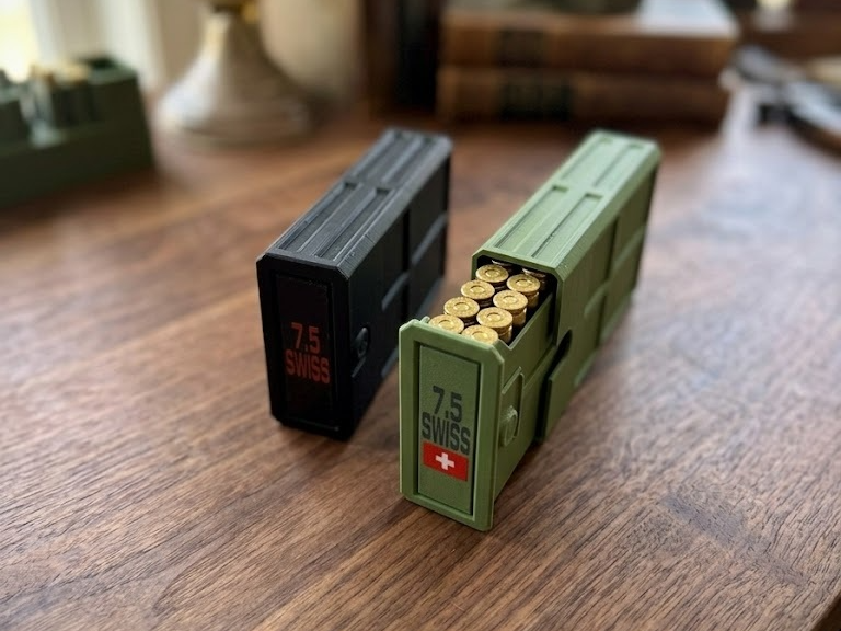 Miniatura 1 do modelo 3D Stackable Ammo Box - 7.5 Swiss- 20RD