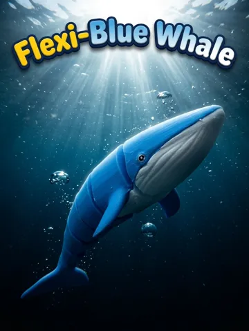 Objeto manipulable: Flexi-Blue Whale – Fidget Toy - Print-in-Place — vista de referencia 2