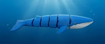 Objeto manipulable: Flexi-Blue Whale – Fidget Toy - Print-in-Place — vista de referencia 3