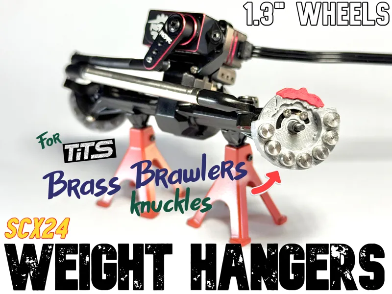SCX24 TiTS knuckle weight hangers for 1.3” wheels