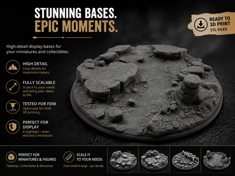 Escenografía en miniatura: Base|Terrain|Diorama - Dry River — referencia de MakerWorld