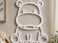 Hippo Outline Wall Decor | hanging version