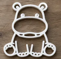 MINI | Hippo Outline Wall Decor | plain version