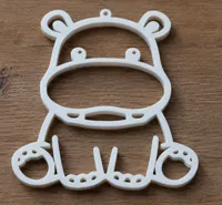 MINI | Hippo Outline Wall Decor | hanging version