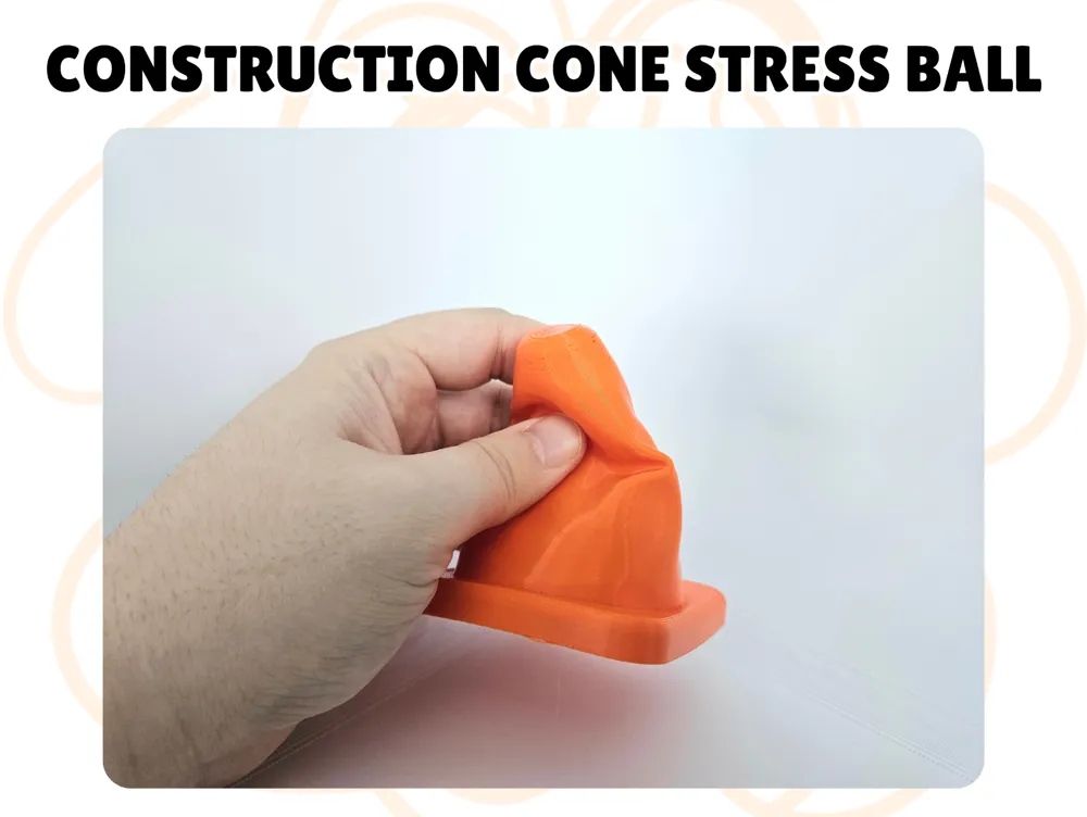 Construction Cone Stress Ball TPU by Catherine Doucet MakerWorld