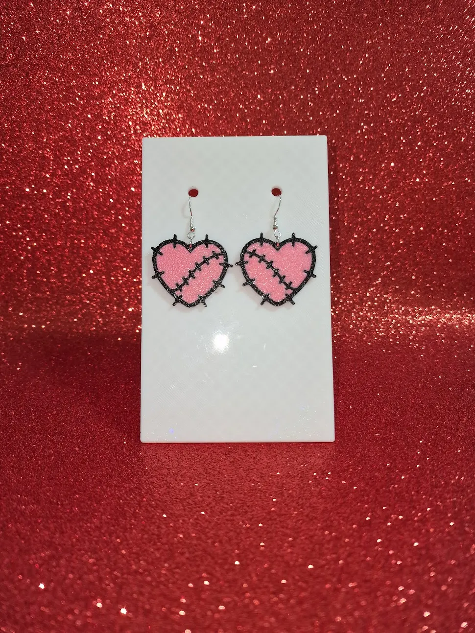 Frankenstein heart earrings view 2