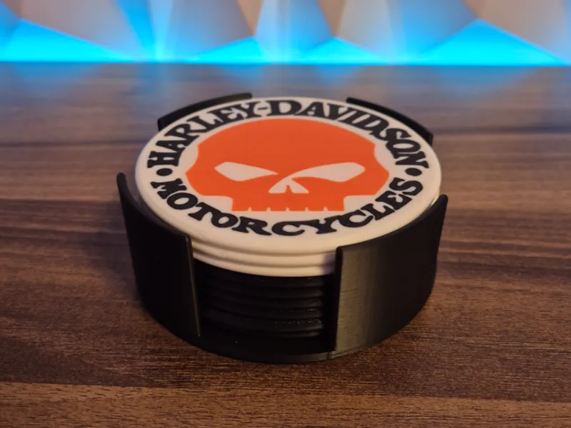 Harley Davidson Untersetzer + Ständer