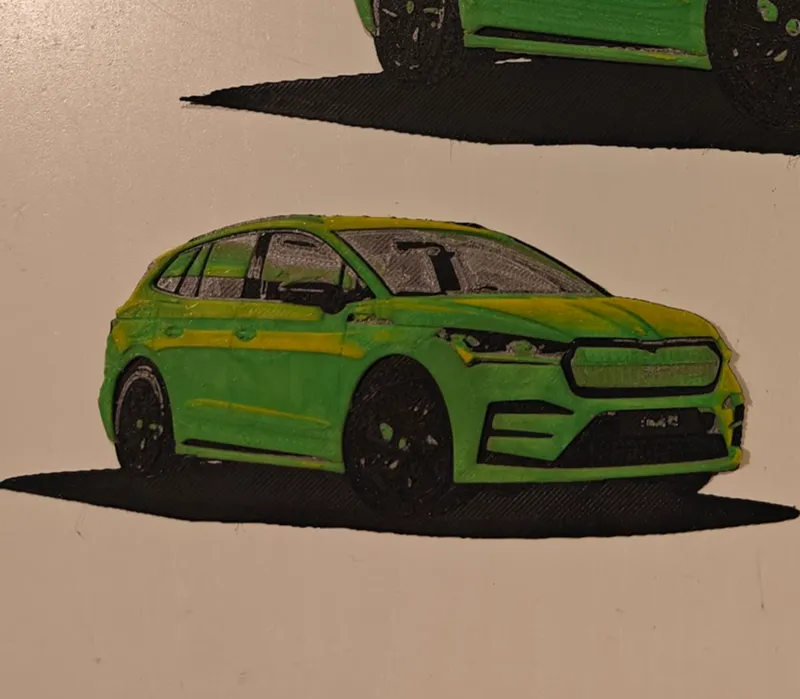 Skoda Enyaq RS with shadow - Optical illusion