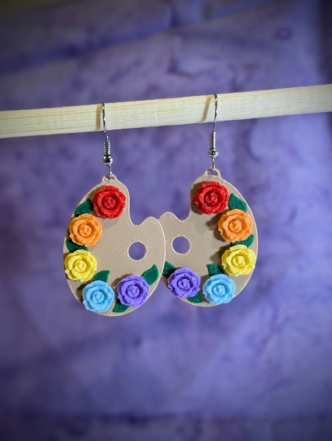 Rose Palette Earrings(Multi-Color Assembly Option) view 4