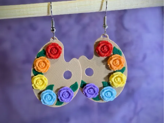 Rose Palette Earrings(Multi-Color Assembly Option)