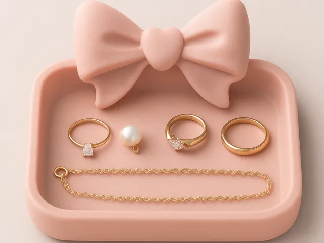 BOW JEWELRY TRAY NECKLACE EARRING HOLDER CATCHALL