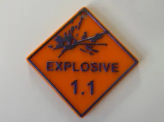 1.1 Munitions Explosive Sign Keychain