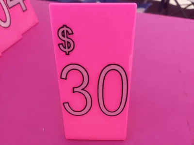 $30 Table top price sign