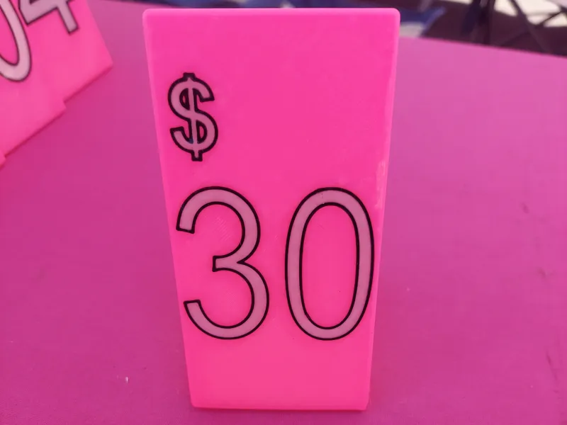 $30 Table top price sign