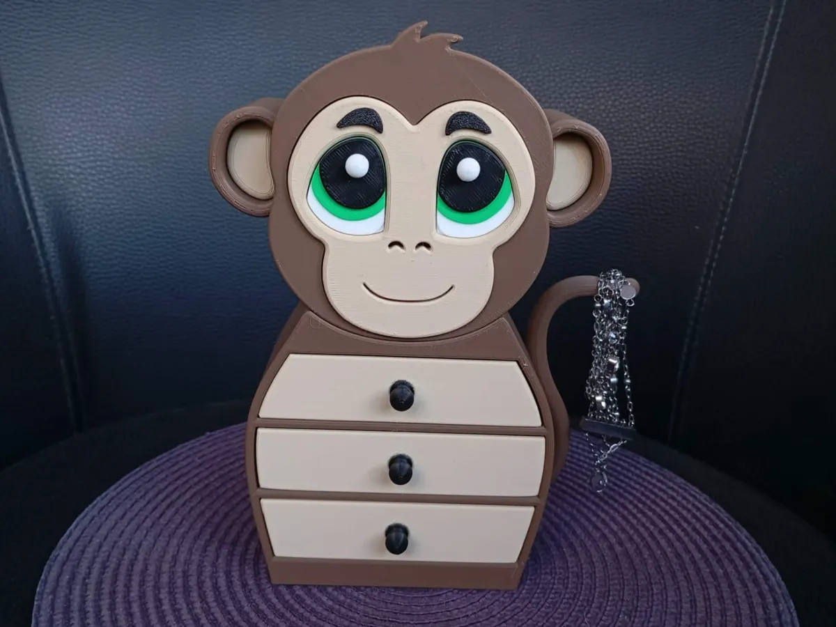 Rectangular Triangular Prism Monkey Designs Using Box monkey drawer jewelry box - Free 3D Print Model - MakerWorld