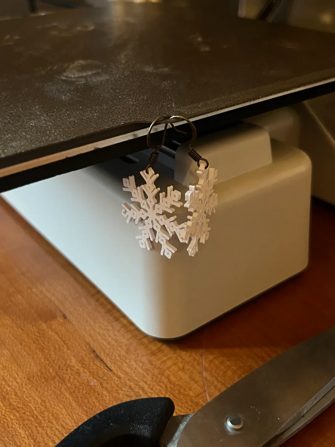 snowflake earrings view 3