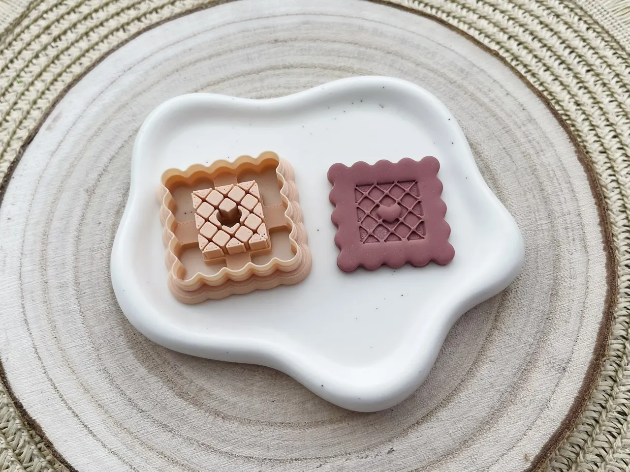 Heart Biscuit Polymer Clay Earrings Cutter view 2