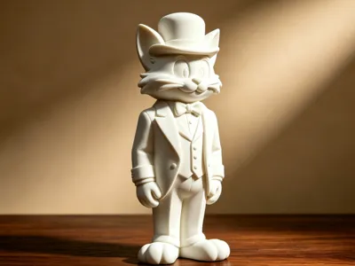 Dapper Cat Gentleman - Art Statue (Easy Support)