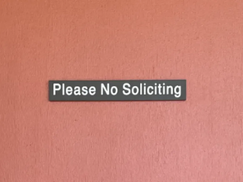 No Soliciting Sign
