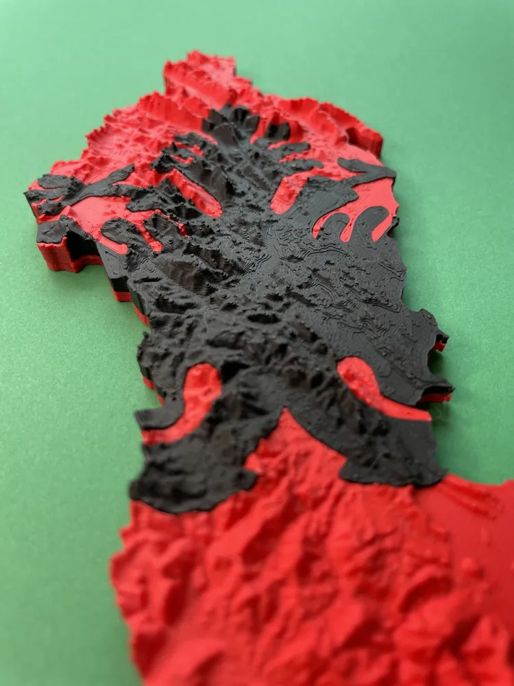 Topiography Albania topography flag model Republika Shqipërisë - Free 3D Print ...