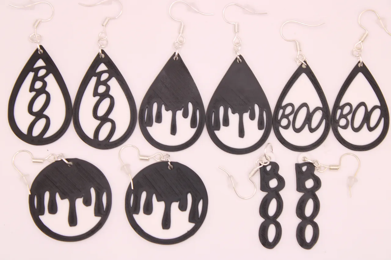 Halloween Earrings pt 3 - Boo view 2