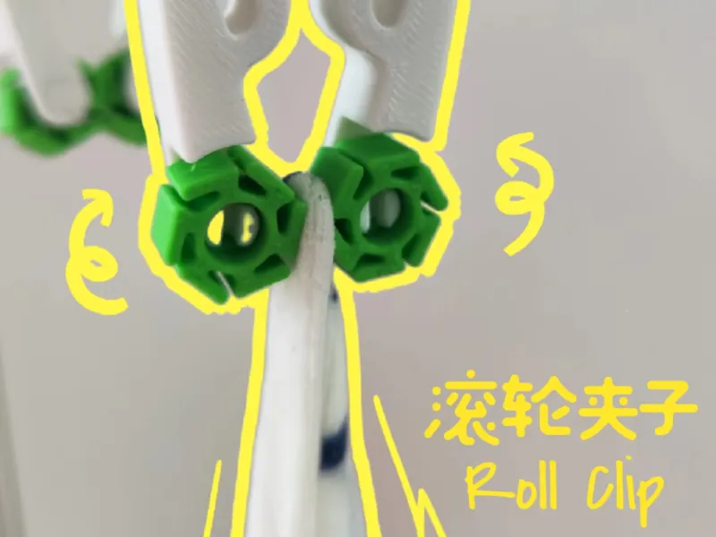快速收取滚轮晾衣夹子