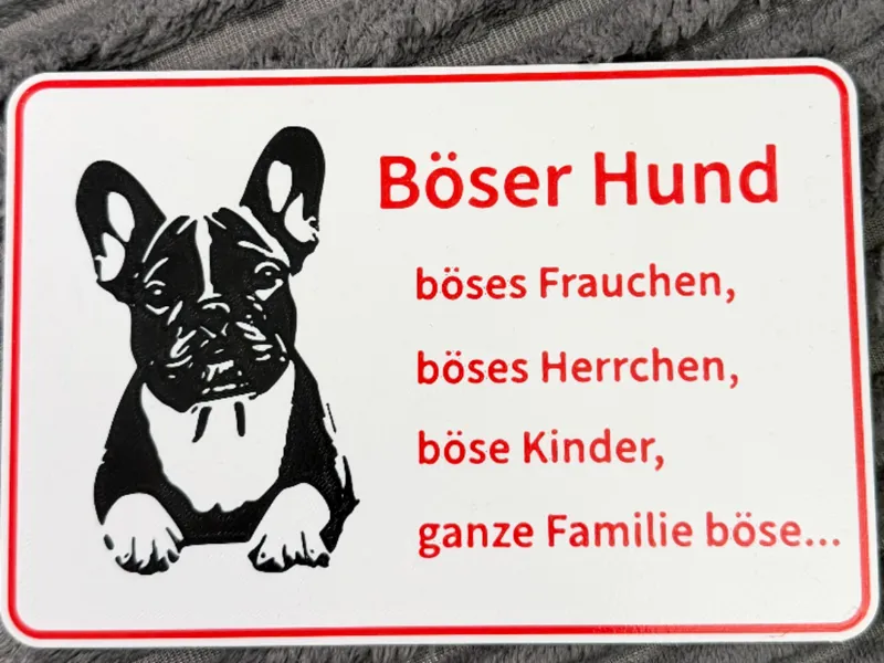 Schild Französische Bulldogge Böser Hund ;)