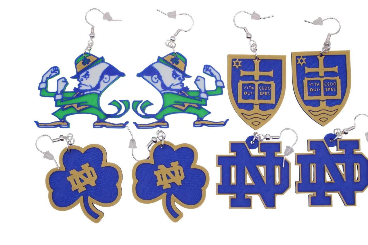 Notre Dame University Earrings view 2
