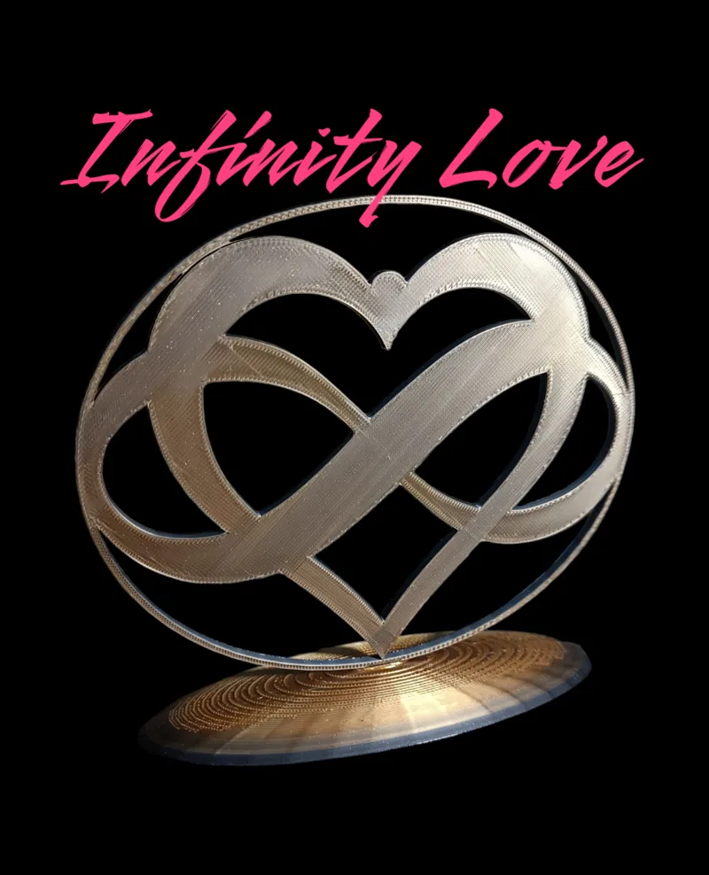 Infinity heart statuette