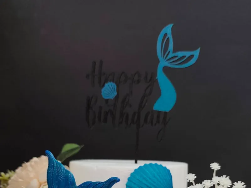 Happy Birthday mermaid topper 