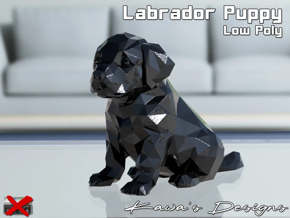 Labrador Puppy Low Poly - Free 3D Print Model - MakerWorld
