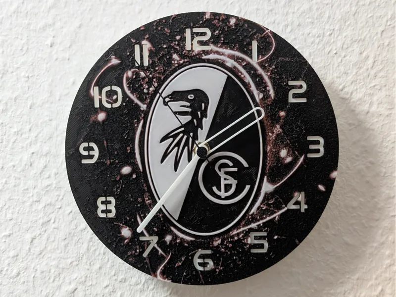 wall / desk clock SC Freiburg Logo