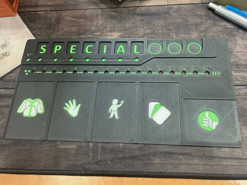 Fallout Boardgame player board