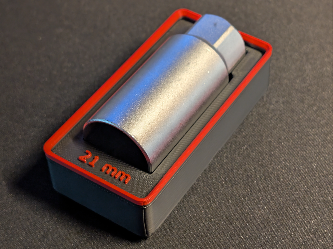 Gridfinity 21mm Socket Holder  